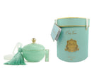 Cote Noire Round Art Deco Candle Tiffany Blue & Gold in Vert Anis aroma GML3001
