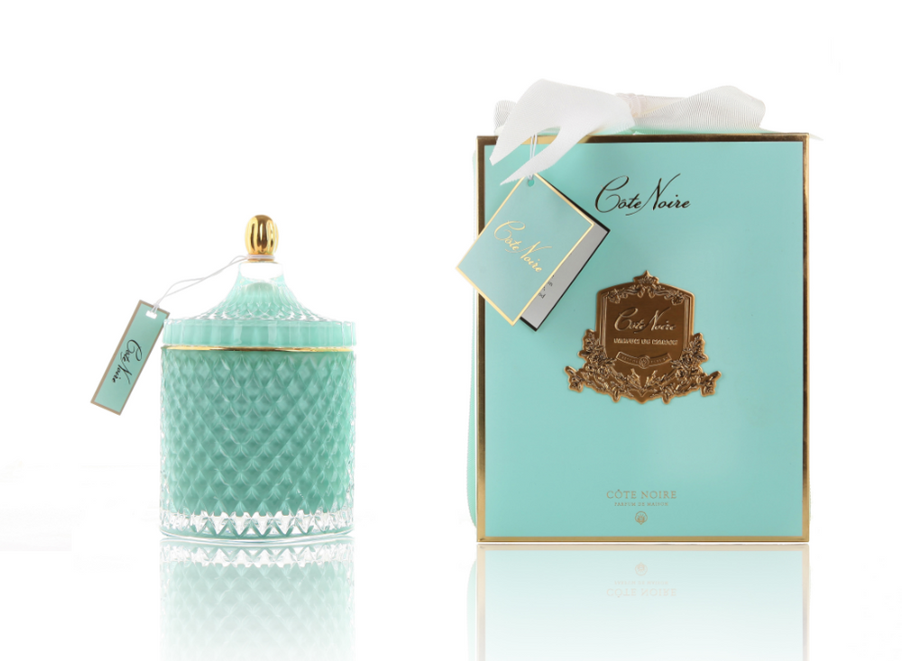 Cote Noire Grand Art Deco Candle Tiffany Blue in Vert Anis (green lime) GML45005