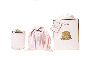 
                  
                    Cote Noire Herringbone Candle with Scarf Pink with rose lid in Rose de Charentes HCG04
                  
                