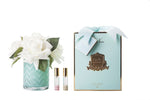 Cote Noire Herringbone Jade vase White Roses (pink peony & vert anis aroma) HCF51