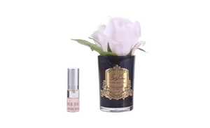 
                  
                    Cote Noire Rosebud French Pink in black glass vase GMRB46
                  
                