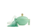 Cote Noire Round Art Deco Candle Tiffany Blue & Gold in Vert Anis aroma GML3001